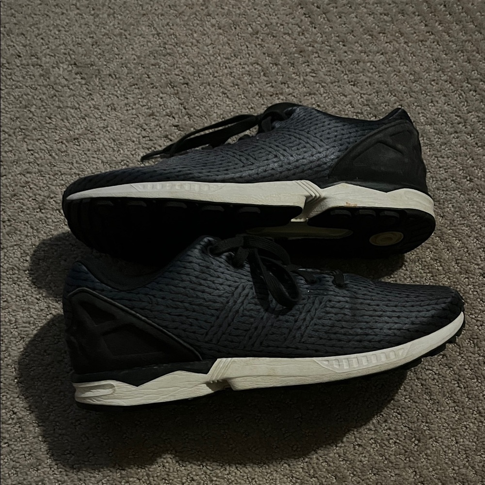 adidas Black and White Men's Sneakers. Worn twice for casual work pants